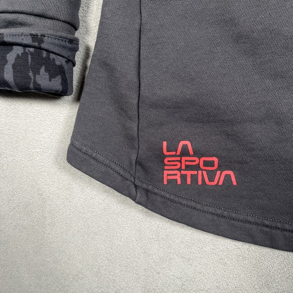 La Sportiva Stoke Hoodie Women L Carbon/Hibiscus Sweatshirt French Terry - Picture 8 of 14